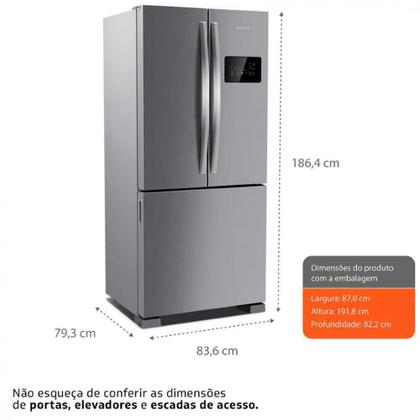 Imagem de Refrigerador Brastemp Inverse 3 Portas 554L Inox 127V