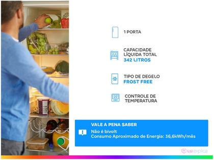 Imagem de Refrigerador Consul Frost Free 342 Litros 127v Branco CRB39ABANA