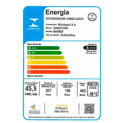Imagem de Refrigerador de 02 Portas Brastemp Frost Free A+++ 463 Litros Black Inox com Fresh Box e Cold Room - BRM55FE