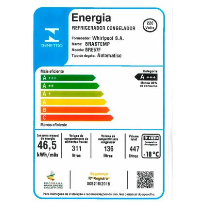 Imagem de Refrigerador de 02 Portas Brastemp Frost Free Inverse 447 Litros Black Inox com Smart Flow e Fresh Box - BRE57FE