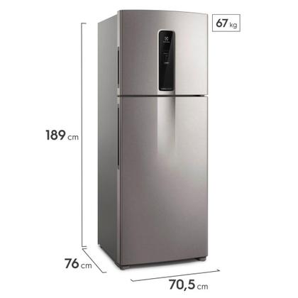 Imagem de Refrigerador de 02 Portas Electrolux Frost Free com 480 Litros Efficient com AutoSense Inverter Inox Look - IT70S