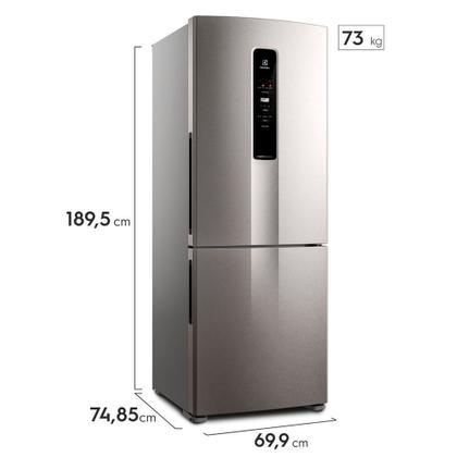 Imagem de Refrigerador de 02 Portas Electrolux Frost Free com 490 Litros Efficient com AutoSense Inverse Inox Look - IB7S