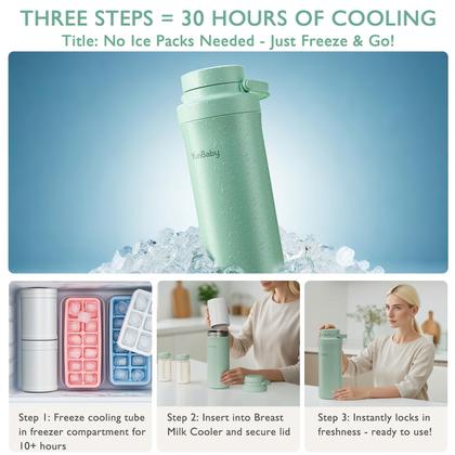 Imagem de Refrigerador de leite materno YunBaby 650 ml 30 horas de resfriamento verde