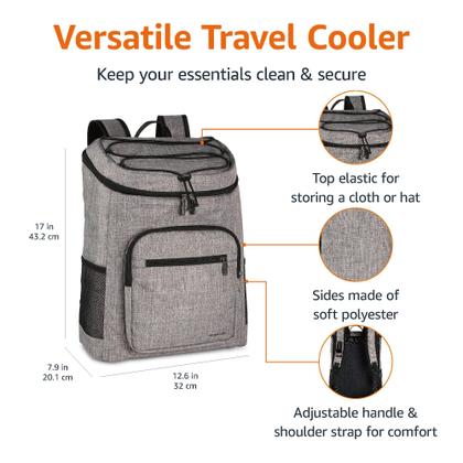 Imagem de Refrigerador de mochila Amazon Basics à prova d'água com capacidade para 30 latas