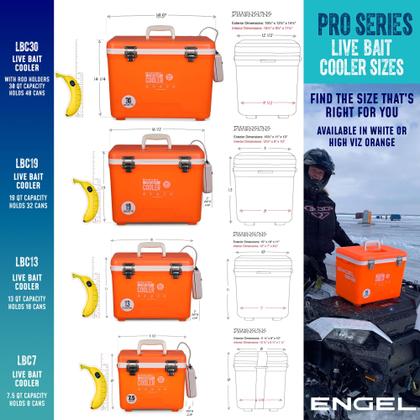 Imagem de Refrigerador ENGEL ENGLBC7-N 7.5Qt Live Bait com aerador laranja