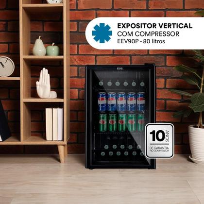 Imagem de Refrigerador Expositor Vertical EOS 80 Litros Eco Gelo All Black EEV90P 110V