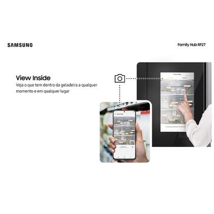 Imagem de Refrigerador Family Hub Smart French Door RF27 Samsung Frost Free com Soundbar 564 Litros Black Inox - RF27CG5910B1AZ