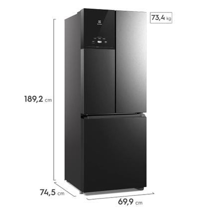 Imagem de Refrigerador French Door Electrolux de 03 Portas Frost Free com 480 Litros Black Inox Look - IM7B
