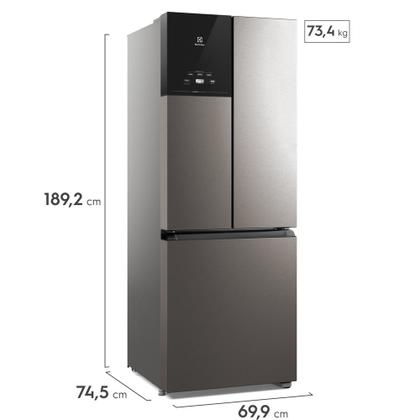 Imagem de Refrigerador French Door Electrolux Frost Free com 480 Litros, AutoSense, Inverter, Inox Look - IM7S