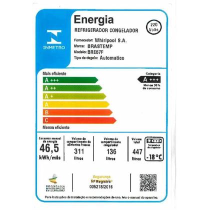 Imagem de Refrigerador / Geladeira Brastemp BRE57FB Frost Free Inverse 447 Litros