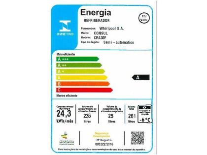 Imagem de Refrigerador Geladeira Consul Cra30 261 Litros  Branca 110V 