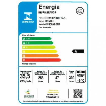 Imagem de Refrigerador/Geladeira Consul Frost Free 300 Litros 1 Porta CRB36