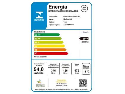 Imagem de Refrigerador / Geladeira Continental TC56 472 Litros Frost Free 2 Portas 