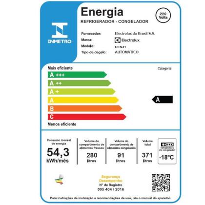 Imagem de Refrigerador / Geladeira Electrolux DFN41 2 Portas Frost Free 371L