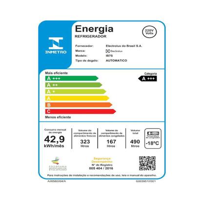Imagem de Refrigerador / Geladeira Electrolux  IB7S 490L 2 Portas Inverter Frost Free Bottom Inox