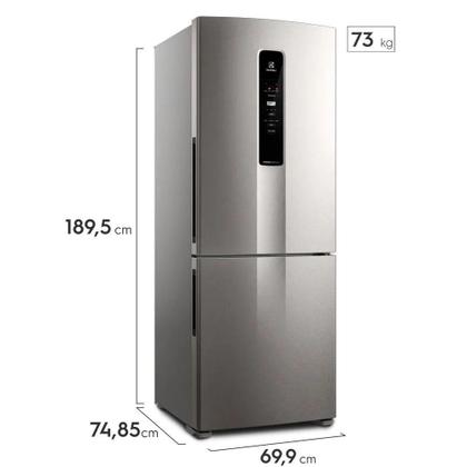 Imagem de Refrigerador / Geladeira Electrolux  IB7S 490L 2 Portas Inverter Frost Free Bottom Inox