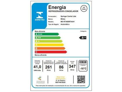 Imagem de Refrigerador / Geladeira Midea MD-RT468MTA042 2 Portas 347L Frost Free SmartSensor