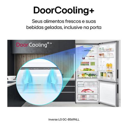Imagem de Refrigerador Inverse LG de 02 Portas Frost Free com 451 Litros Platinum Inox - GCB569NLL