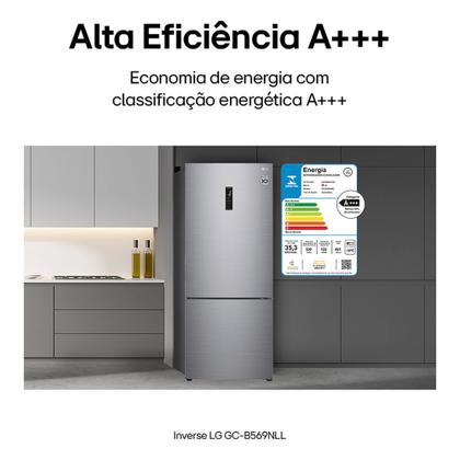 Imagem de Refrigerador Inverse LG de 02 Portas Frost Free com 451 Litros Platinum Inox - GCB569NLL