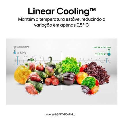 Imagem de Refrigerador Inverse LG de 02 Portas Frost Free com 451 Litros Platinum Inox - GCB569NLL