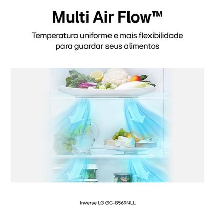 Imagem de Refrigerador Inverse LG de 02 Portas Frost Free com 451 Litros Platinum Inox - GCB569NLL