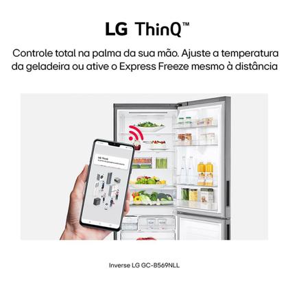 Imagem de Refrigerador Inverse LG de 02 Portas Frost Free com 451 Litros Platinum Inox - GCB569NLL