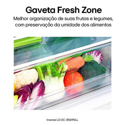 Imagem de Refrigerador Inverse LG de 02 Portas Frost Free com 451 Litros Platinum Inox - GCB569NLL