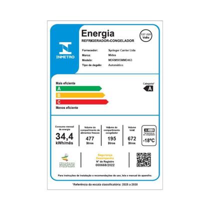 Refrigerador Midea Multidoor 672L Frost Free Inverter Inox Bivolt