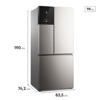 Imagem de Refrigerador Multidoor Efficient Electrolux de 03 Portas Frost Free com 590 Litros AutoSense e Inverter Inox IM8S