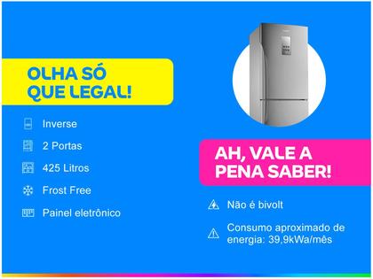 Imagem de Refrigerador Panasonic BB53 425L Inverter Frost Free NR-BB53PV3X