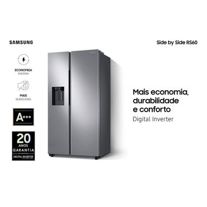 Imagem de Refrigerador RS60 Samsung Side by Side Inverter 602 Litros com All Around Cooling e SpaceMax Inox Look - RS60T5200S9