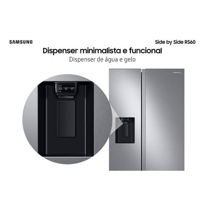 Imagem de Refrigerador RS60 Samsung Side by Side Inverter 602 Litros com All Around Cooling e SpaceMax Inox Look - RS60T5200S9