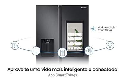 Imagem de Refrigerador samsung family hub side by side rs58 com soundbar 585l black inox 220v rs58t5561b1/bz