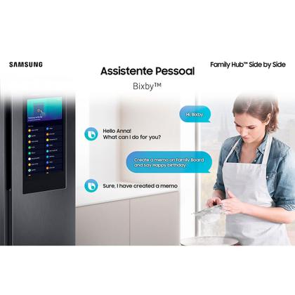 Imagem de Refrigerador Side by Side Family Samsung de 02 Portas Frost Free, 585 Litros, Painel Eletrônico, Inox e Preto - RS58T5561B1