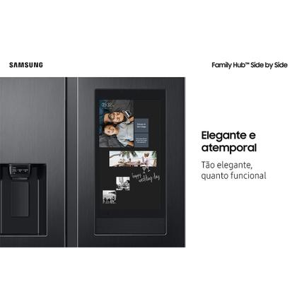 Imagem de Refrigerador Side by Side Family Samsung de 02 Portas Frost Free, 585 Litros, Painel Eletrônico, Inox e Preto - RS58T5561B1