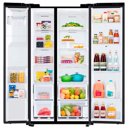 Imagem de Refrigerador Side by Side Family Samsung de 02 Portas Frost Free, 585 Litros, Painel Eletrônico, Inox e Preto - RS58T5561B1