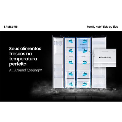 Imagem de Refrigerador Side by Side Family Samsung de 02 Portas Frost Free, 585 Litros, Painel Eletrônico, Inox e Preto - RS58T5561B1
