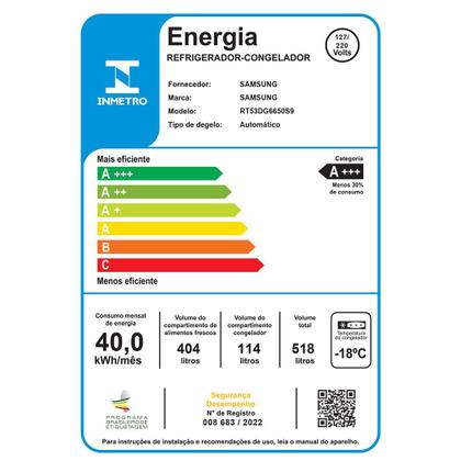 Imagem de Refrigerador Side by Side Family Samsung de 02 Portas Frost Free, 585 Litros, Painel Eletrônico, Inox e Preto - RS58T5561B1