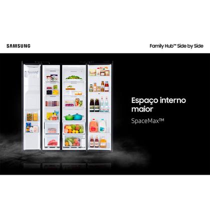 Imagem de Refrigerador Side by Side Family Samsung de 02 Portas Frost Free, 585 Litros, Painel Eletrônico, Inox e Preto - RS58T5561B1