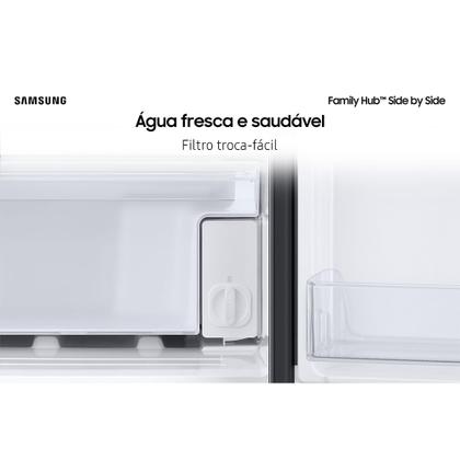 Imagem de Refrigerador Side by Side Family Samsung de 02 Portas Frost Free, 585 Litros, Painel Eletrônico, Inox e Preto - RS58T5561B1