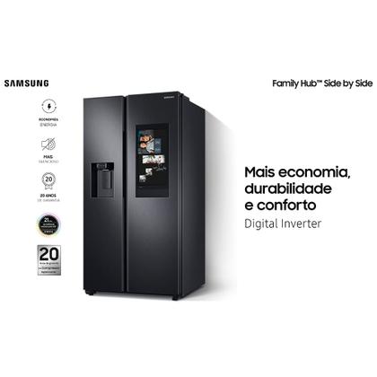 Imagem de Refrigerador Side by Side Family Samsung de 02 Portas Frost Free, 585 Litros, Painel Eletrônico, Inox e Preto - RS58T5561B1