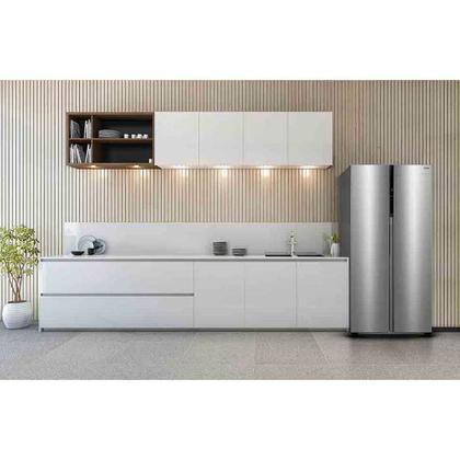 Imagem de Refrigerador Side By Side Midea de 02 Portas Inverter com 442 Litros Inox Claro - MDRS598FGA041