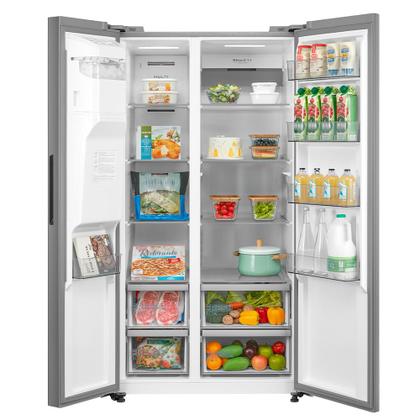 Imagem de Refrigerador Side By Side Midea de 02 Portas Inverter com 570 Litros Inox - MDRS761MYD46