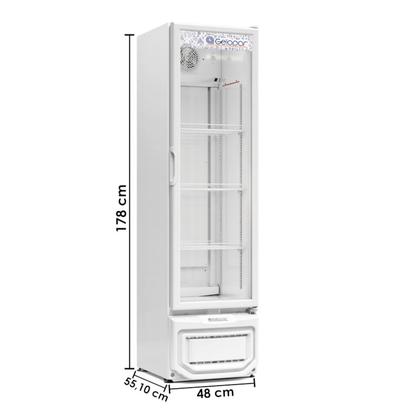 Imagem de Refrigerador Vertical Gelopar 230 Litros Branco Visa Coller Porta de Vidro (GPTU-230BR)