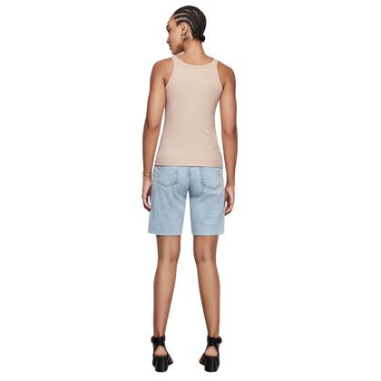 Imagem de Regata Ajustada Canelada Alças Finas Dzarm