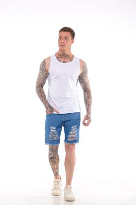 Imagem de Regata Canelada Masculina Americana Lisa com Gola Canoa