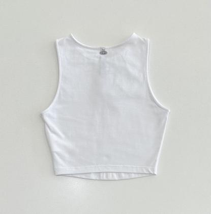 Imagem de Regata Cropped Authoria Feminina Branca Básica Versátil Casual Conforto Moda Jovem Estilo Fashion Look