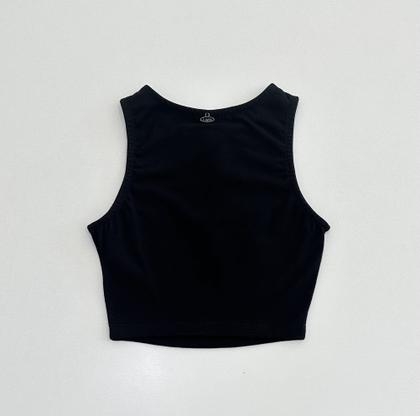 Imagem de Regata Cropped Authoria Feminina Preta Básica Versátil Casual Conforto Moda Jovem Estilo Fashion Look