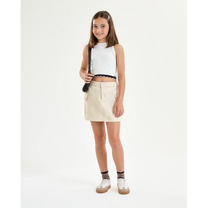Imagem de Regata Cropped Infantil Menina Em Ribana Off White Nina Go