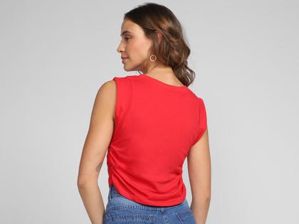 Imagem de Regata Cropped Vista Magalu Franzido Lateral